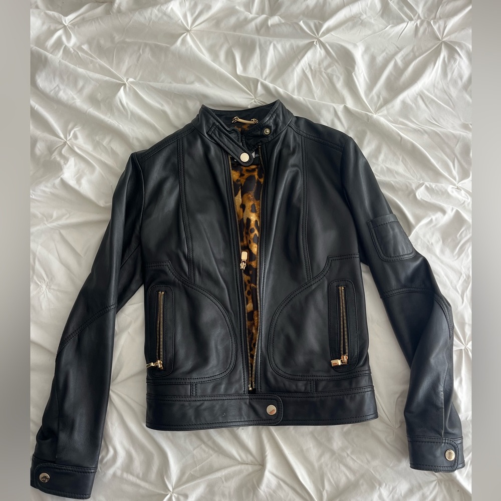 Laundry Black Jacket with Animal Print Lining